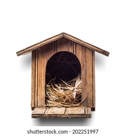 Bird house isolated with clipping path