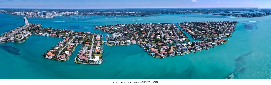 Bird Key Island Drone Panorama In Sarasota.