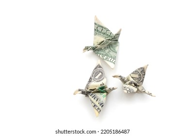 Bird Money, Origami Birds In Dollar Bill