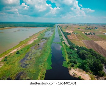 Bird View In Paddy Village Benda Sawah Padi Sungai Besar