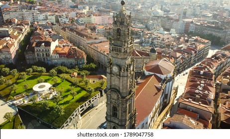 Bird View Of Torre Dos Clérigos In Porto