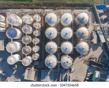 Bird's Eye Drone Photo Of An Industrial Area