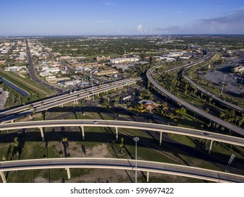 Birds Eye View Of A Cross Over In South Texas