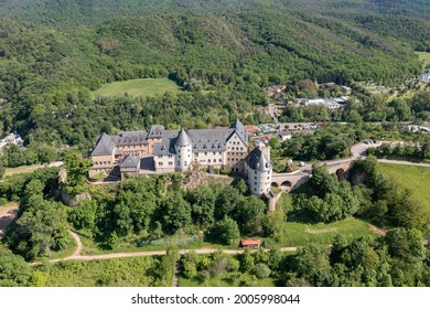 Bird's Eye View Of Ebernburg Castle Near Bad Munster Am Stein - Germany 