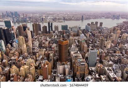 A Bird's Eye View Of Manhattan (New York) Skyscrapers