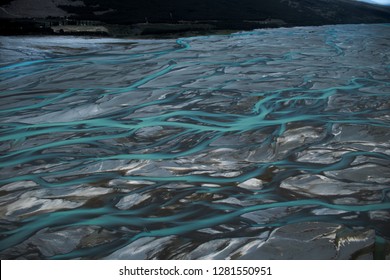 Bird's Eye View Of River Braiding, Aoraki Mt Cook National Park, New Zealand