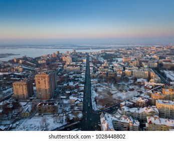 Bird's Eye View To A Winter City 
