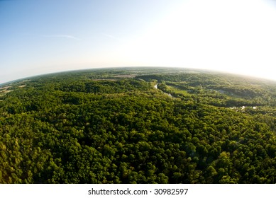 Birds eye view of woods