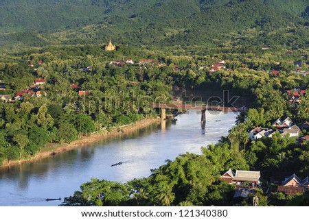 Bird's view of  Nam Khan river, Luang Prabang,Laos