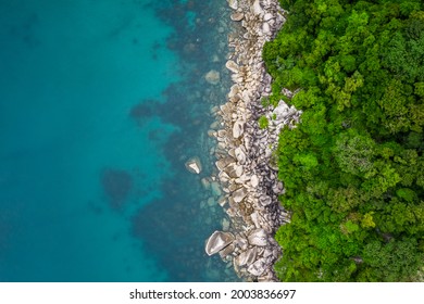 Birdseye View Of Coastal Patterns No People With Copy Space