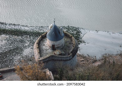 A Bird's-eye View Of The Famous Le Mont Saint-Michel Tidal Island