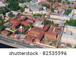 Birdseye view of the historic Kresty prison in Saint Petersburg, Russia