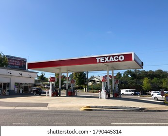 Birmingham, AL / USA - December 5, 2019: The Outside Of A Texaco Gas Station In Small Town America, In Alabama