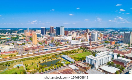 Birmingham, Alabama, USA Downtown Skyline Aerial Panorama.