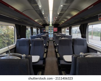 BIRMINGHAM, ENGLAND - October 5 2021: Interior Of A Chiltern Railways Mark 3 Carriage At Birmingham Moor Street Railway Station