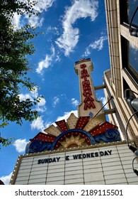 Birmingham, MI - 2 August 2022: Looking Up At The Birmingham Theatre Sign On A Sunny Day In Birmingham, Michigan