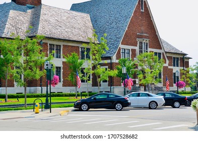 Birmingham, Michigan, US-July 5, 2015: Cityscape Of This Small Town, Where Sophisticated Style Meets Small-town Comfort, On The North Side Of Metro Detroit. Municipal Building Was Built In 1928.