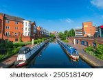 Birmingham old canal on a summer day. England