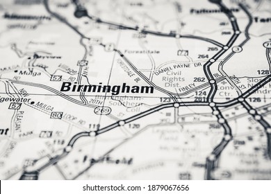 Birmingham On USA Map Background
