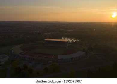 BIRMINGHAM, UK - 2019: Alexander Athletics Stadium In Birmingham At Sunrise