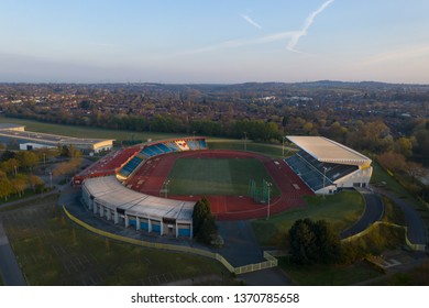 BIRMINGHAM, UK - 2019: Birmingham Alexander Stadium Aerial Shot