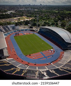 BIRMINGHAM, UK - 2022: Aerial View Of Birmingham 2022 Alexander Stadium For The Commonwealth Games