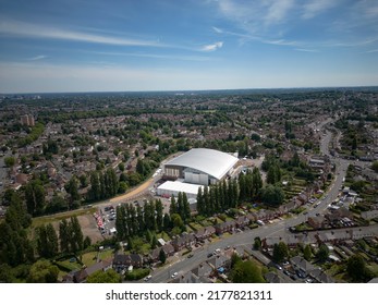 BIRMINGHAM, UK - 2022: Aerial view of Birmingham 2022 commonwealth games Sandwell Aquatics centre