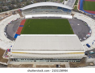 BIRMINGHAM, UK - 2022: Construction Of 2022 Commonwealth Games Venue Alexander Stadium