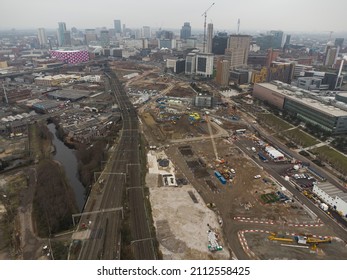 BIRMINGHAM, UK - 2022: Birmingham HS2 High Speed Train Development Causing A Scar On The City Landscape