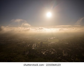 Birmingham UK City Centre Skyline At Sunrise Aerial View