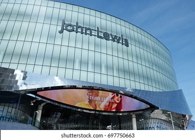 BIRMINGHAM, UK – JUNE 16, 2017 John Lewis, Grand Central, store above entrance to New Street Station