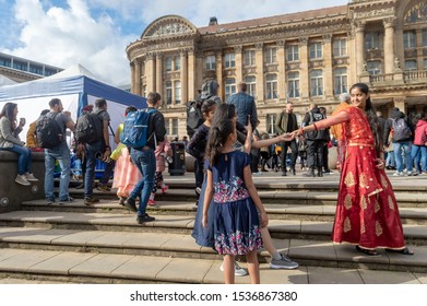 Birmingham, UK - October 19, 2019: Guests At The Diwali On The Square Event Take Photos.