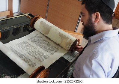 Birobidzhan, Jewish Autonomous Region,  Russia-08-15-2021:  Synagogue, Rabbi With Torah Scroll