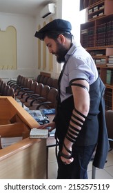 Birobidzhan, Jewish Autonomous Region,  Russia-08-15-2021:  Synagogue, Rabbi Is Preparing For The Service