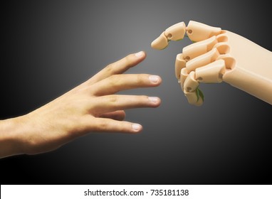 The Birth of Artificial Intelligence. Communication between human and robot.