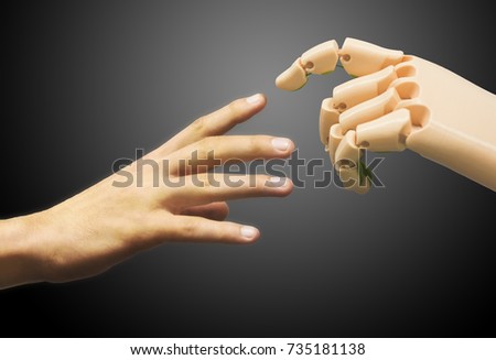 The Birth of Artificial Intelligence. Communication between human and robot.