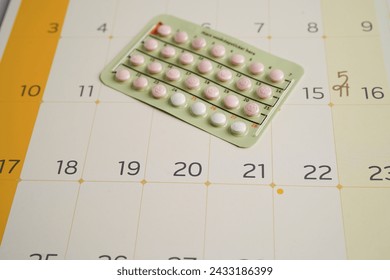 Birth control pills for female of ovulation day, fetus, maternity, childbirth, birth control. - Powered by Shutterstock