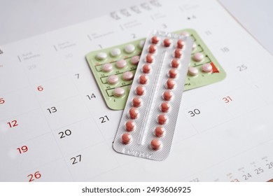 Birth control pills for female of ovulation day, fetus, maternity, childbirth, birth control. - Powered by Shutterstock