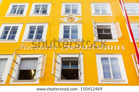 Birth house of Wolfgang Amadeus Mozart in Salzburg, Austria