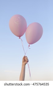 Birthday balloons in a sky
