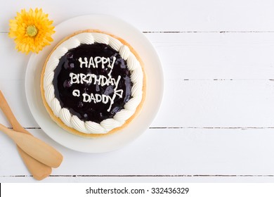 Birthday Cake For Dad On White Background 