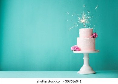 Birthday Cake With Sparkler