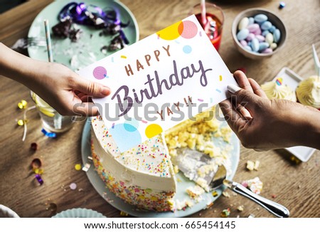Birthday Cake with Wishing Card Celebration Party