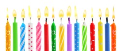 Birthday Candles, Isolated On White