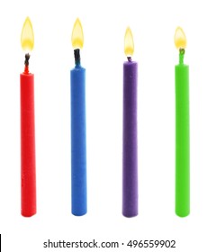 Birthday Candles, Isolated On White