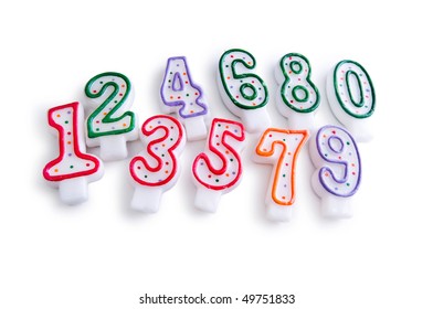 Birthday candles isolated on the white background - Shutterstock ID 49751833