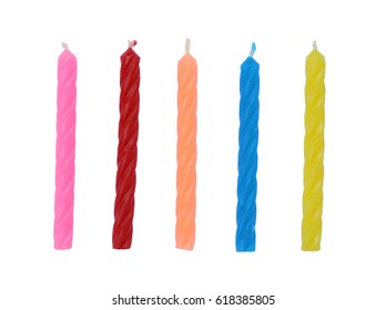 Birthday Candles Isolated On White Background