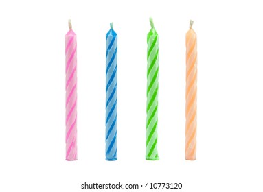 Birthday candles on white background