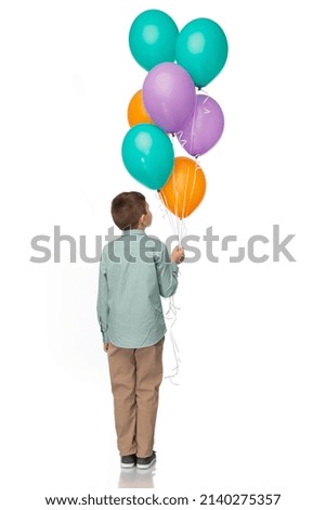 Image, Stock Photo little boy looks at a landscape