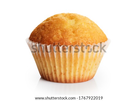 Birthday cupcake isolated on a white background. With clipping path.